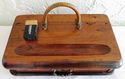 Fantastic Old Antique Inkwell Desk Wood Drawer Box