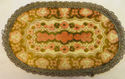 Vintage Italian Gold Brocade Doily Doiley Rug Tabl