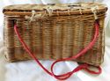 Antique Original Woven Wicker Bamboo Fishing Creel