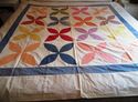 Unfinished Vintage Primitive Quilt Table Cloth w H