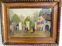 Gorgeous Primitive Oil Painting Framed Signed v Wa