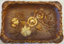 Gorgeous Large Vintage Syroco Wood Bowl Dish with 