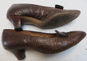 Real SELBY Brown Vintage Snake Leather Shoes Pumps