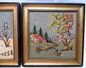 Gorgeous Set of 3 Vintage Needlepoint Hand Made Se