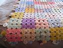 Gorgeous True Antique Feedsacks YoYo Bed Quilt all