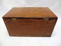 Vintage Primitive Box Storage Tiger Wood Veneer Tr