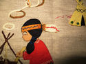 Cute Vintage Applique Tapestry Wall Hanging Native