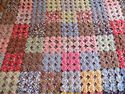 Gorgeous True Antique Feedsacks YoYo Bed Quilt all