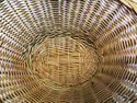 Vintage Mid Century Natural Bare Wicker Oval Gathe