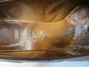 Real SELBY Brown Vintage Snake Leather Shoes Pumps