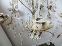 Shabby Chandelier 6 Arm Candle Holder Plastic Crys