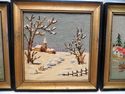 Gorgeous Set of 3 Vintage Needlepoint Hand Made Se