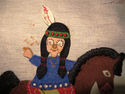 Cute Vintage Applique Tapestry Wall Hanging Native