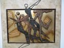 Contemporary Painting Metal & Wood Wall Artwork Sc