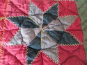 Great 20 STARS Handmade Quilt: 67x80" circa late 1