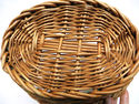 Vintage Mid Century Natural Bare Wicker Oval Gathe