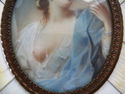 Fantastic Antique Miniature Framed Ivory Portrait 