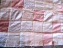 Unfinished Vintage Primitive Quilt Pink Block Squi