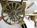 Gorgeous Brass Vintage Farm Horse & Carriage Figur