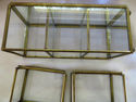 Vintage Glass Mirror Curio Cabinet Brass Cabinet J