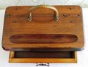 Fantastic Old Antique Inkwell Desk Wood Drawer Box