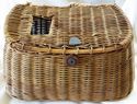 Antique Original Woven Wicker Bamboo Fishing Creel