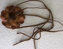 Gorgeous Native Leather Flower Necklace Amulet Pen