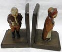 Vintage old Pair Wooden Anri Style Bookends Funny 