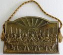 Gorgeous Antique Brass Plaque Leonardo Da Vinci's 