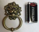 Antique Lion Head Face w Ring Drawer Pull Pediment