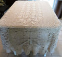 Antique Vintage Handmade Crocheted Bedspread Table