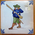 Antique Dutch Colored Delft Blue TILE Hand Painted