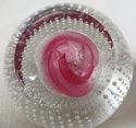 Real Signed Caithness Crystal Paperweight w Swirl 