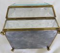 Vintage Glass Mirror Curio Cabinet Brass Jewelry T