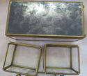 Vintage Glass Mirror Curio Cabinet Brass Cabinet J