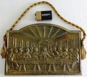 Gorgeous Antique Brass Plaque Leonardo Da Vinci's 