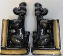 Lovely Set Vintage Ceramic Book Ends Poodle Dogs F