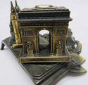 Gorgeous Antique French Inkwell w Paris Arch De Tr