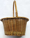 Vintage Mid Century Natural Bare Wicker Oval Gathe