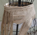 Gorgeous Tan Suede Leather Hipster Belt w Fringes 