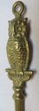 Antique Old Solid Brass Shoe Boot Horn w Wize Owl 