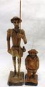 L Hand carved Wood  Set Don Quixote Sancho Figurin