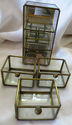 Vintage Glass Mirror Curio Cabinet Brass Cabinet J