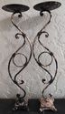 Fantastic Pair Wrought Iron Candle Holders In-Outd