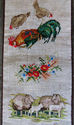 Vintage Needlepoint Bell Pull Tapestry Farm Animal