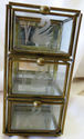 Vintage Glass Mirror Curio Cabinet Brass Cabinet J