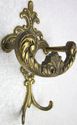 Fantastic Lg Antique Brass Hat Coat Hanger Ornate 