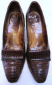 Real SELBY Brown Vintage Snake Leather Shoes Pumps