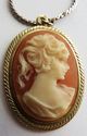 Gorgeous Cameo Pendant Necklace Costume Jewelry Go