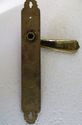 Gorgeous Antique Brass Door Handle Lever w Crown C